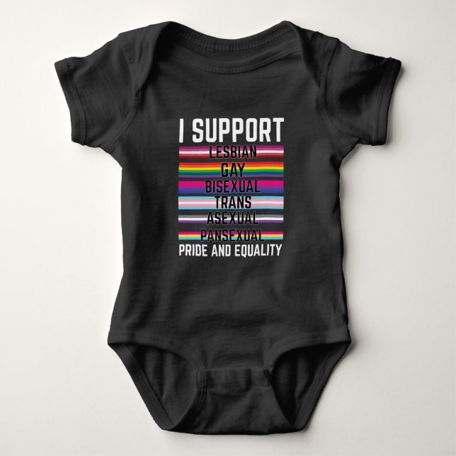 Body Para Bebé I Support Lesbian Gay Bisexual Trans Asexual Panse (Anverso)