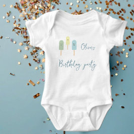 Body Para Bebé Ice Cream Cone Scoop Confetti Kids Birthday