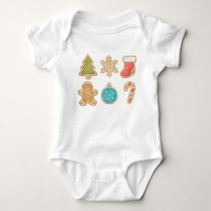 Body Para Bebé Iconos caprichosos de galletas de Navidad