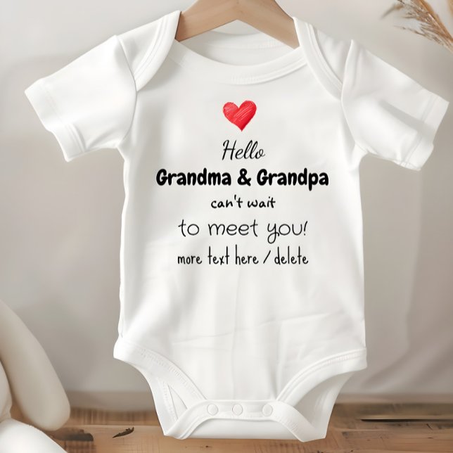 Body Para Bebé Idea de anuncio de embarazo, futuros abuelos,  (Grandbaby Announcement Bodysuit: going to be Grandma & Grandpa)