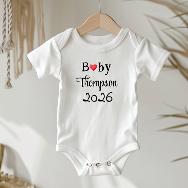Body Para Bebé Idea de anuncio de embarazo, personalizado con nom (Pregnancy announcement idea, cute baby bodysuit )
