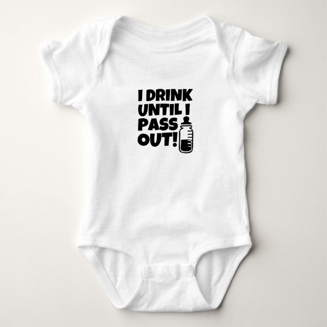 Body Para Bebé Idrink, hasta, ipass, hacia fuera, divertidos, (Anverso)