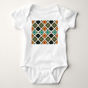 Body Para Bebé Ikat geométrico, textura tribal folclórica.