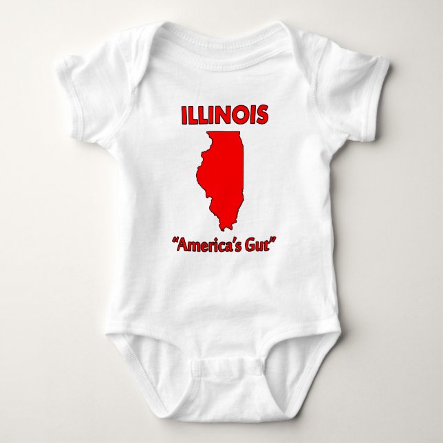 Body Para Bebé Illinois - El intestino de América (Anverso)