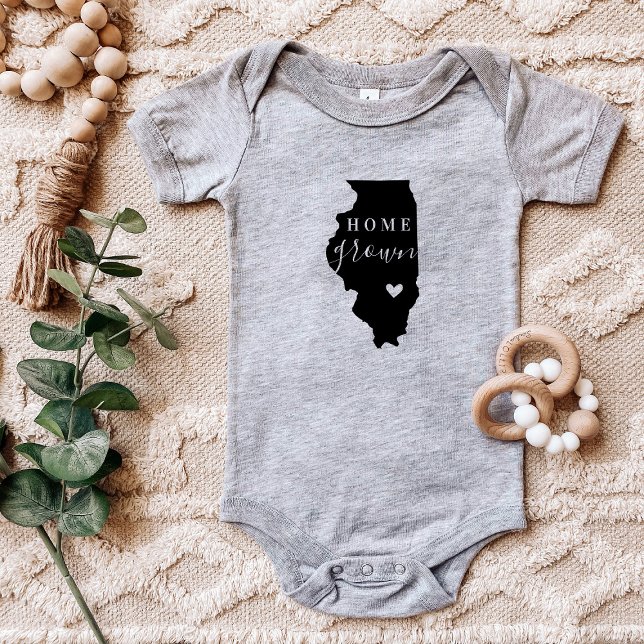 Body Para Bebé Illinois Home Grown State Tee (Subido por el creador)