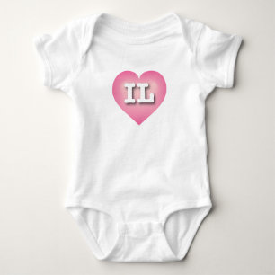 Body Para Bebé Illinois Pink Fade Heart - Amo a IL