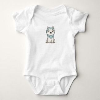 Body Para Bebé Ilustracion acogedor Husky - Pegatina de vinilo de