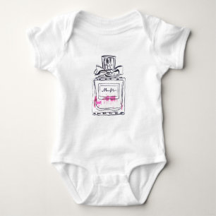 Body Para Bebé Ilustracion acuarela de moda de botella Perfume