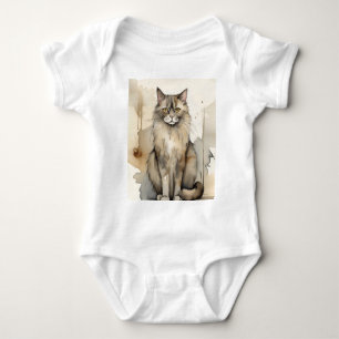 Body Para Bebé Ilustracion acuático Maine Coon