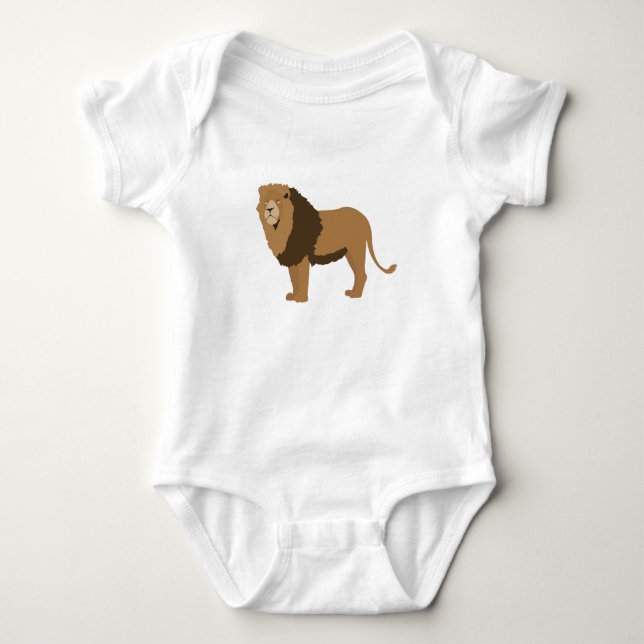 Body Para Bebé Ilustracion animal de león de la jungla (Anverso)