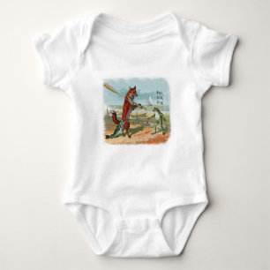 Body Para Bebé Ilustración caprichosa de playa con zorro y rana v