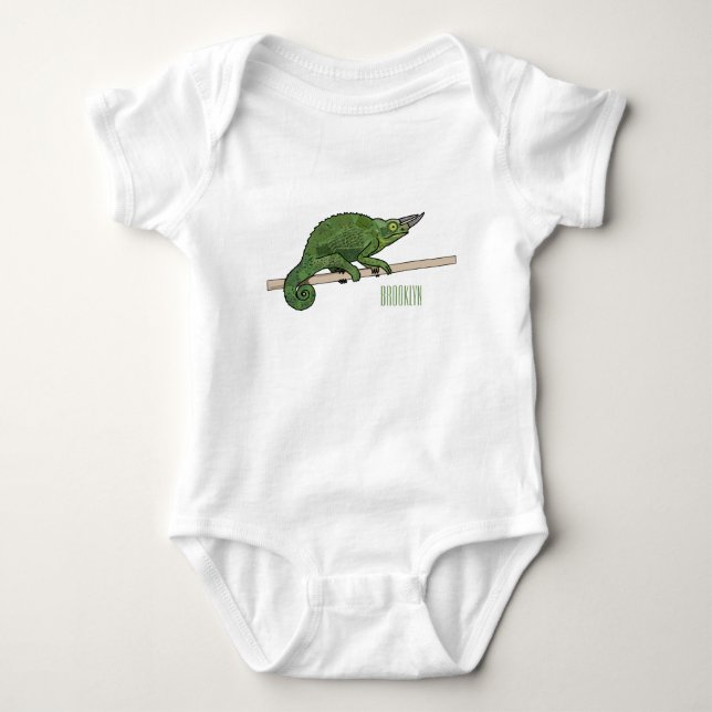 Body Para Bebé Ilustracion chameleon personalizado de Jackson (Anverso)