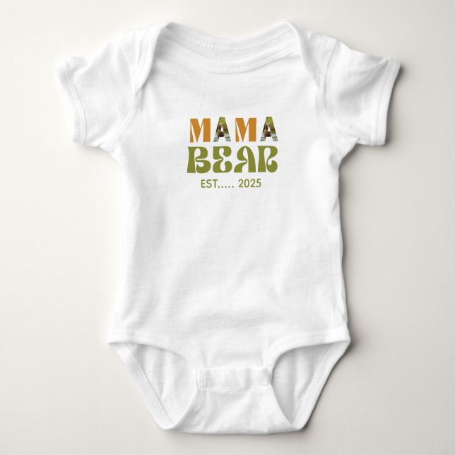 Body Para Bebé Ilustración Conmovedora de Mamá Osa (Anverso)