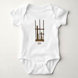 Body Para Bebé Ilustracion de Angklung personalizado