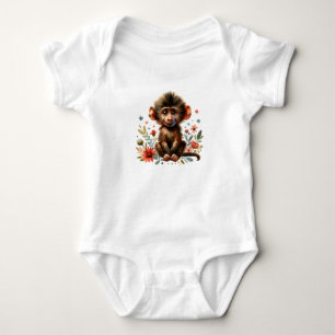 Body Para Bebé Ilustración de babuino kawaii