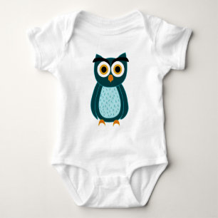 Body Para Bebé Ilustración de búho azul
