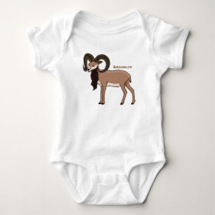 Body Para Bebé Ilustracion de cabra de Mouflon