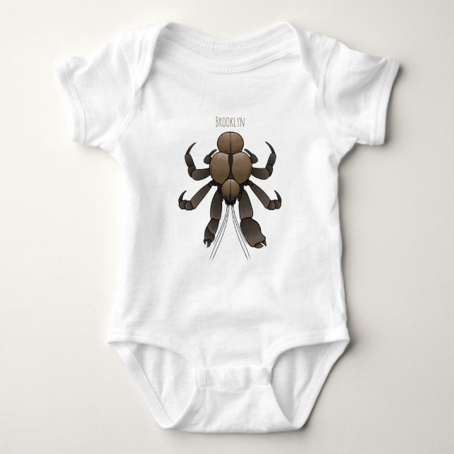 Body Para Bebé Ilustracion de cangrejo de coco personalizado (Anverso)