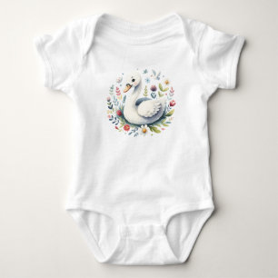 Body Para Bebé Ilustración de cisne caprichoso Diseño de ave Ka