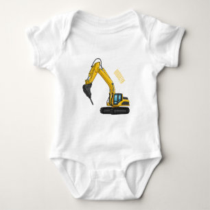 Body Para Bebé Ilustración de dibujos animados de excavadora romp