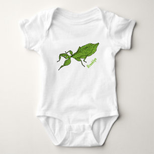 Body Para Bebé Ilustración de dibujos animados de insecto hoja ve
