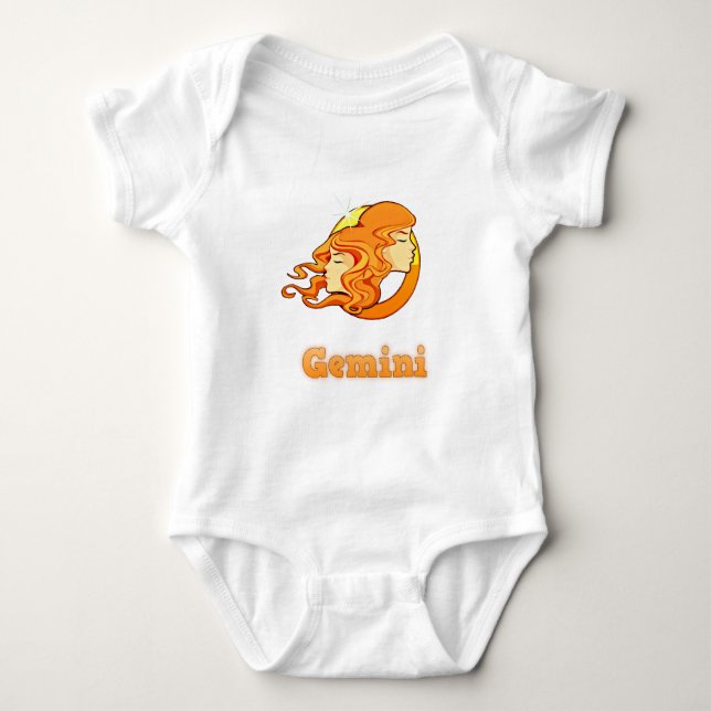 Body Para Bebé Ilustración de Géminis (Anverso)