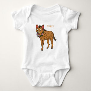 Body Para Bebé Ilustracion de hiena y flores personalizado