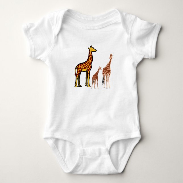 Body Para Bebé Ilustracion de la familia Giraffe (Anverso)