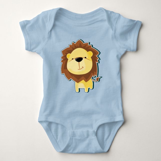 Body Para Bebé Ilustración de León Adorable (Anverso)
