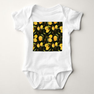 Body Para Bebé Ilustracion de limón: Patrón sin soldadura pintado
