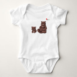 Body Para Bebé Ilustración de mamá osa y cría en Bodysuit para be