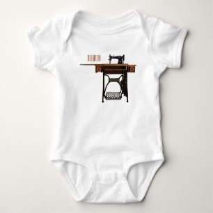 Body Para Bebé Ilustracion de máquina de coser personalizado