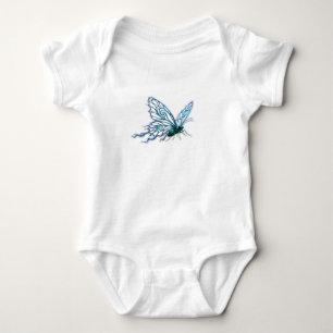 Body Para Bebé Ilustración de Mariposa Azul Adorable Bodysuit par