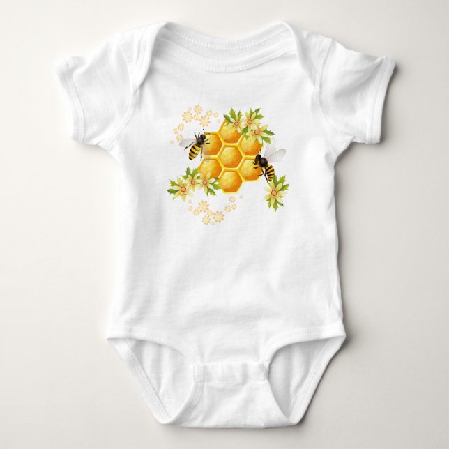 Body Para Bebé Ilustracion de miel de abeja (Anverso)