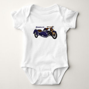 Body Para Bebé Ilustración de motocicleta púrpura con sidecar