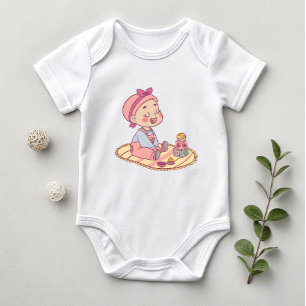 Body Para Bebé Ilustracion de niña dulce