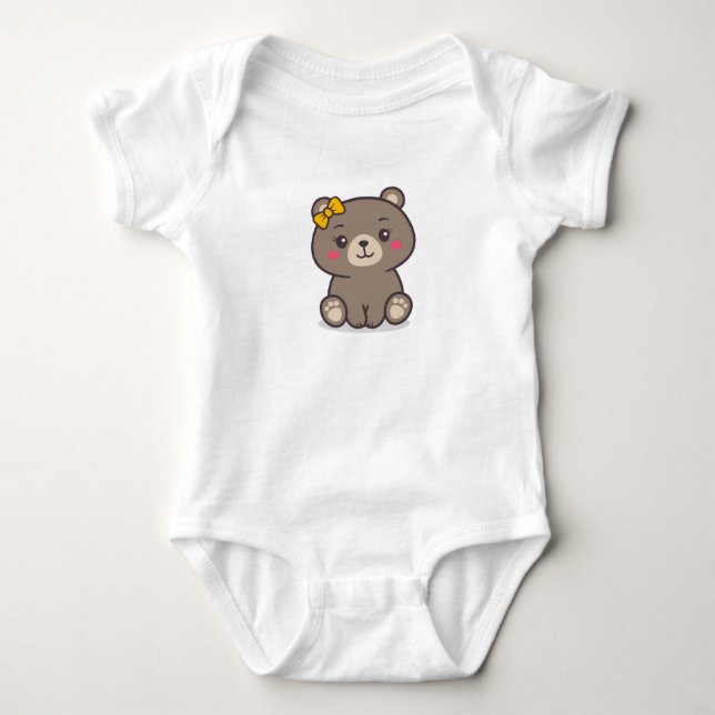 Body Para Bebé Ilustración de osito de peluche (Anverso)
