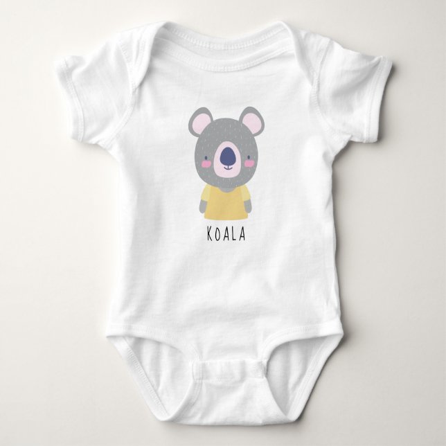 Body Para Bebé Ilustracion de oso de Koala Cute - Nombre de Perso (Anverso)