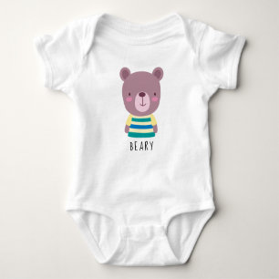 Body Para Bebé Ilustracion de oso lindo - Personalizable Nombre B