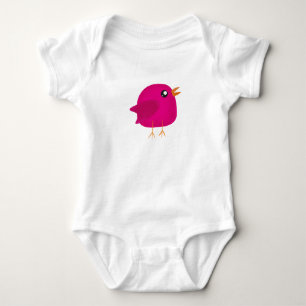 Body Para Bebé Ilustración de pajarito rosa lindo