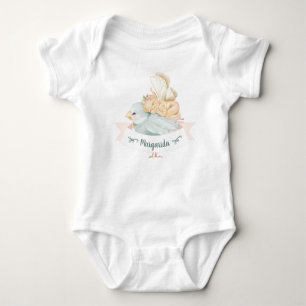 Body Para Bebé Ilustracion de pájaro lechero con nombre Chica