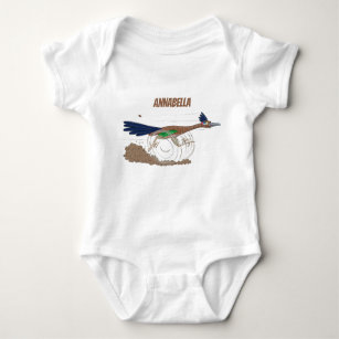 Body Para Bebé Ilustracion de pájaro personalizado de pista diver