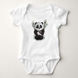 Body Para Bebé Ilustracion de panda con mano