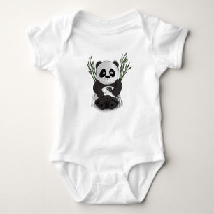 Body Para Bebé Ilustracion de panda con mano