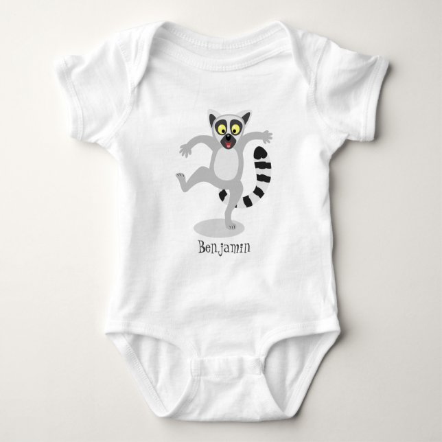 Body Para Bebé Ilustracion de personalizado bailador de lémur de  (Anverso)