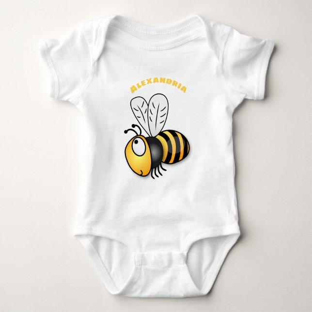 Body Para Bebé Ilustracion de personalizado de abejas alegres (Anverso)