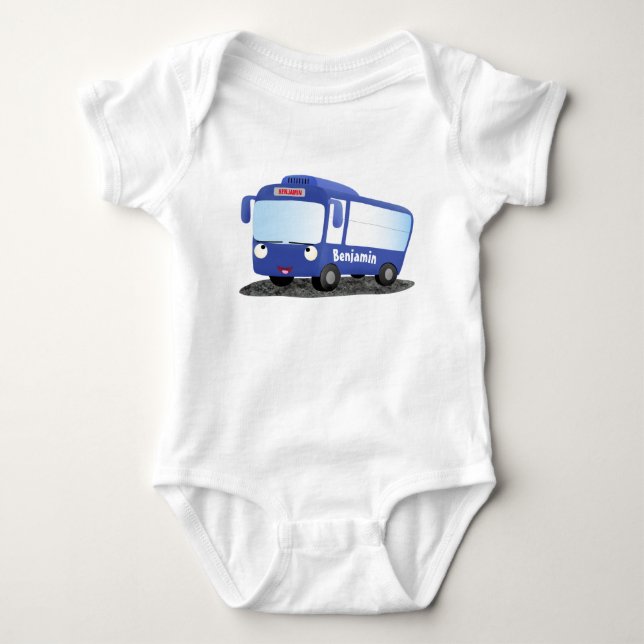 Body Para Bebé Ilustracion de personalizado de autobús moderno az (Anverso)