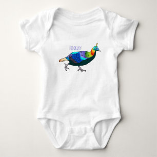 Body Para Bebé Ilustracion de personalizado de aves monales del H