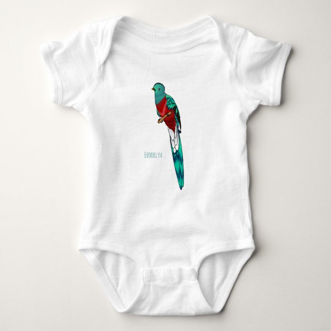 Body Para Bebé Ilustracion de personalizado de aves quetzales res (Anverso)