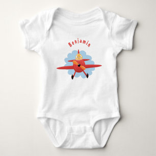 Body Para Bebé Ilustracion de personalizado de avión rojo que vue